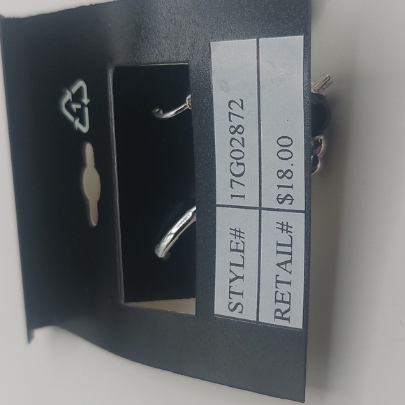 Napier Silver Tone Simulated Crystal Enamel Panda Earrings - Picture 5 of 14